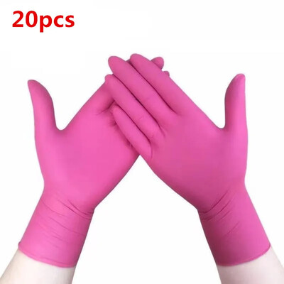20vnt nitrilo pirštinės vienkartinės universalios latekso pirštinės laboratorinėms sodo valymo pirštinėms kepimo įrankis buitinei virtuvei