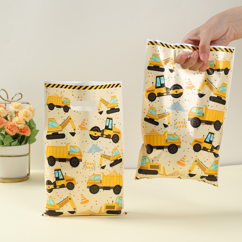 Saci de bomboane pentru constructii Saci de bomboane pentru biscuiti Inginerie tema vehiculului Decor petrecere de aniversare Copii Baiat Rechizite pentru Baby Shower Saci cadou