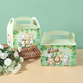 Τσάντα ζούγκλας Animal Candy Box Τσάντες για χαρούμενα γενέθλια Παιδικά Baby Shower Boy Wild One Safari Birthday Party Box Τσάντες