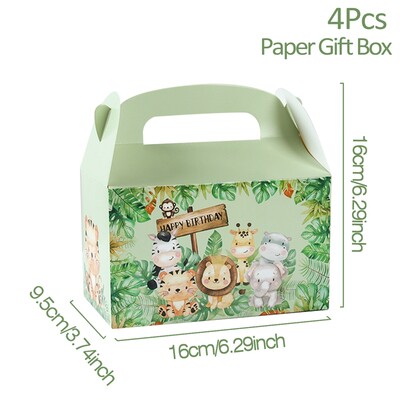 Τσάντα ζούγκλας Animal Candy Box Τσάντες για χαρούμενα γενέθλια Παιδικά Baby Shower Boy Wild One Safari Birthday Party Box Τσάντες