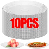 10 bucăți farfurii din plastic transparent de unică folosință farfurii transparente pentru cină salată de fructe farfurii desert pentru ziua de naștere petrecere de nuntă