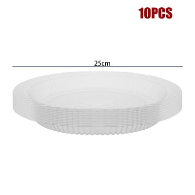10 bucăți farfurii din plastic transparent de unică folosință farfurii transparente pentru cină salată de fructe farfurii desert pentru ziua de naștere petrecere de nuntă