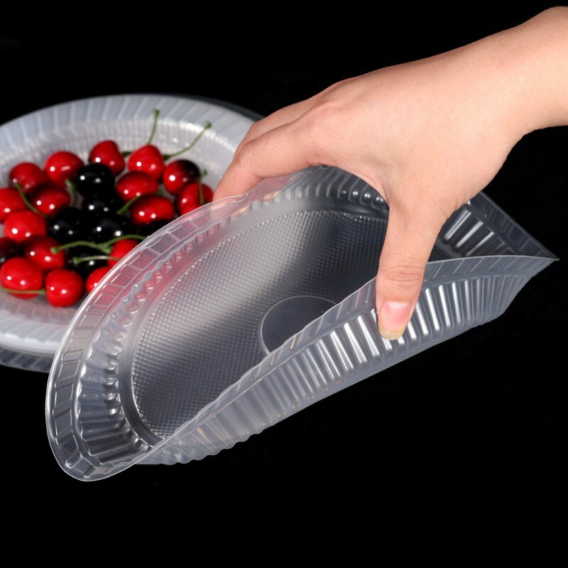 10 bucăți farfurii din plastic transparent de unică folosință farfurii transparente pentru cină salată de fructe farfurii desert pentru ziua de naștere petrecere de nuntă