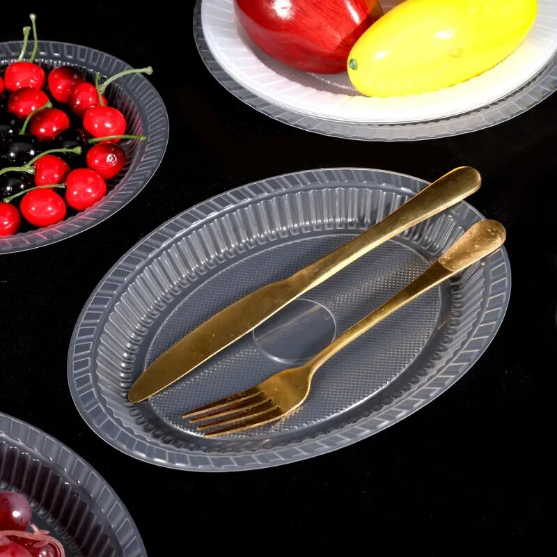 10/20 bucăți farfurii de unică folosință din plastic pentru salată cu fructe farfurie rezistente la temperaturi înalte pentru grătar bufet veselă îngroșată