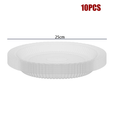 10 vnt skaidraus plastiko lėkštės vienkartinės, didelės talpos vakarienės lėkštės salotų desertų padėklas Namų vakarėlis mažos torto lėkštės Skaidrus dekoras