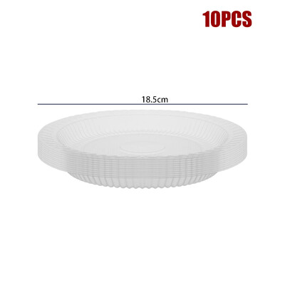 10 vnt skaidraus plastiko lėkštės vienkartinės, didelės talpos vakarienės lėkštės salotų desertų padėklas Namų vakarėlis mažos torto lėkštės Skaidrus dekoras