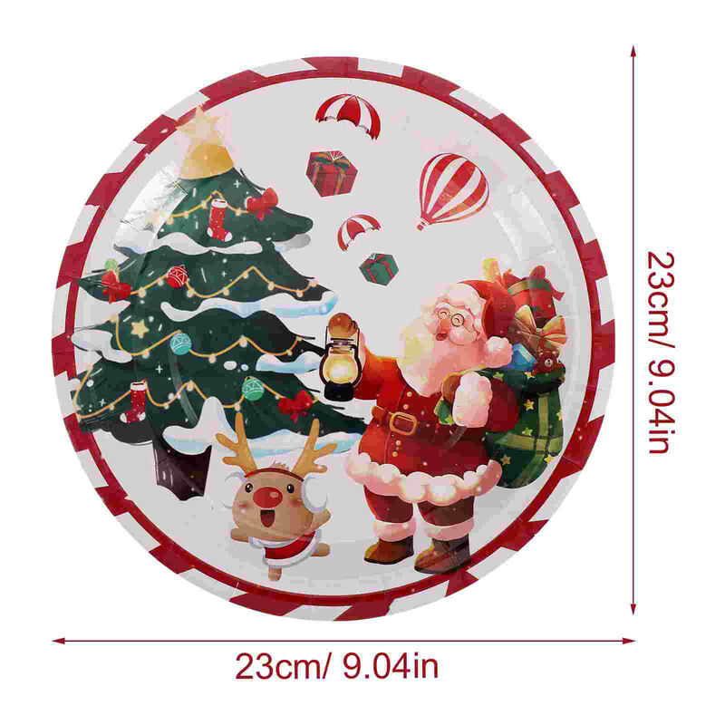 40 buc Veselă de Crăciun Farfurii pentru Desert de Crăciun Trusă pentru petrecere Hârtie de unică folosință