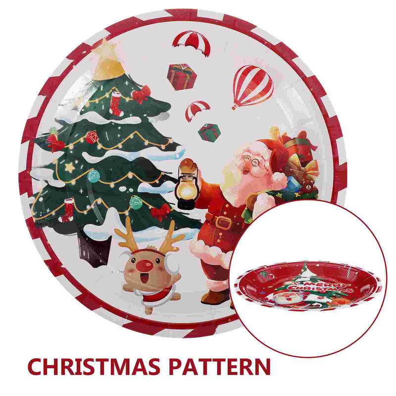 40 buc Veselă de Crăciun Farfurii pentru Desert de Crăciun Trusă pentru petrecere Hârtie de unică folosință