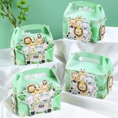 DIY Jungle Safari Party Candy Box Επιδόρπιο Γραφείο Διακόσμηση πάρτι γενεθλίων Παιδικό κουτί συσκευασίας δώρου Wild One Baby Shower Supplies