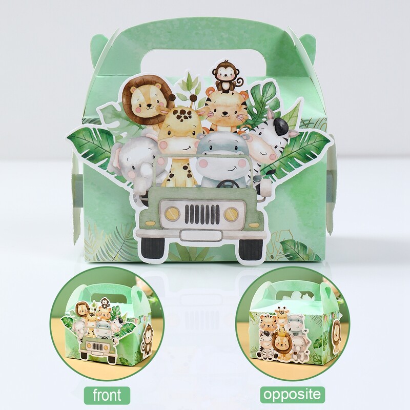 DIY Jungle Safari Party Cutie de bomboane Desert Birou Decor pentru petrecerea de aniversare Cutie de ambalare pentru cadouri pentru copii Wild One Baby Shower