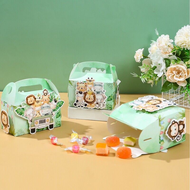 DIY Jungle Safari Party Cutie de bomboane Desert Birou Decor pentru petrecerea de aniversare Cutie de ambalare pentru cadouri pentru copii Wild One Baby Shower