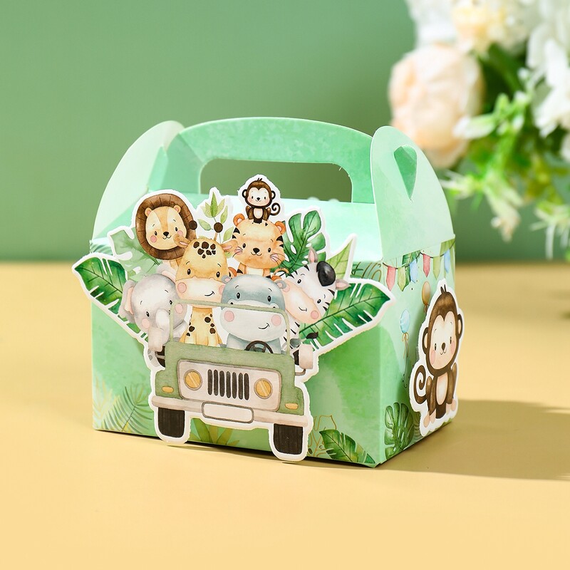DIY Jungle Safari Party Cutie de bomboane Desert Birou Decor pentru petrecerea de aniversare Cutie de ambalare pentru cadouri pentru copii Wild One Baby Shower