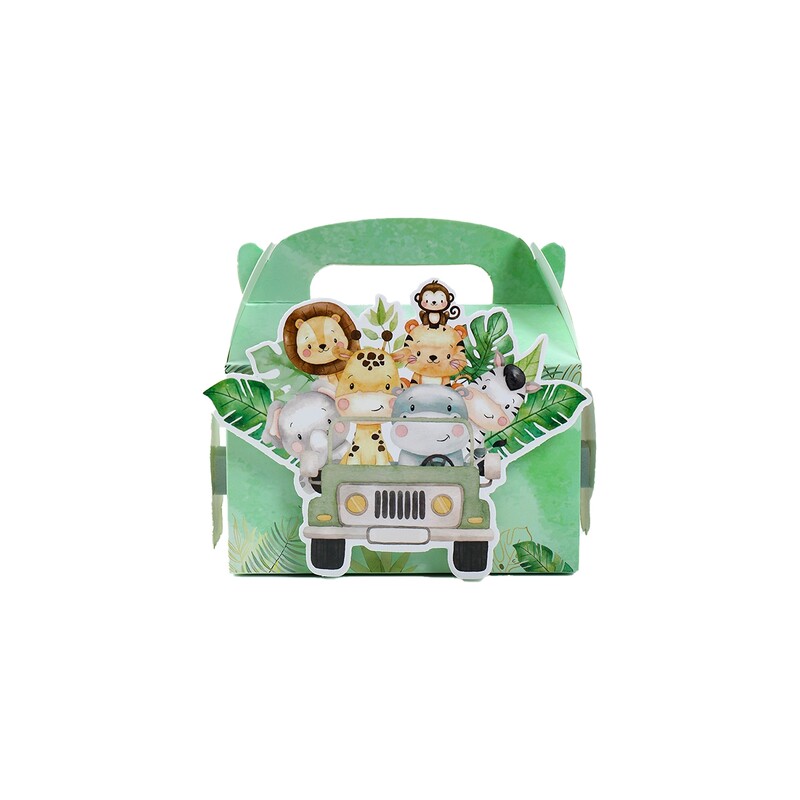 DIY Jungle Safari Party Cutie de bomboane Desert Birou Decor pentru petrecerea de aniversare Cutie de ambalare pentru cadouri pentru copii Wild One Baby Shower