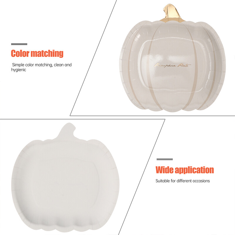 30 de bucăți de hârtie de dovleac, paleți pentru petreceri, farfurie de uz casnic pentru cină, tavă cu fructe, farfurii delicate pentru desert în formă