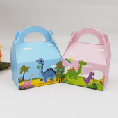 Τσάντα Dinosaur Paper Candy Box, Μπομπονιέρες Jungle Party, Cracker Cookie Box Bag for Packaging Treat Kids Birthday Box, 10τμχ