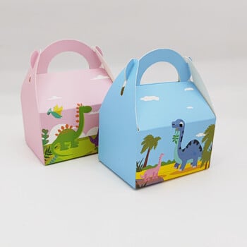 Τσάντα Dinosaur Paper Candy Box, Μπομπονιέρες Jungle Party, Cracker Cookie Box Bag for Packaging Treat Kids Birthday Box, 10τμχ