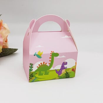 Τσάντα Dinosaur Paper Candy Box, Μπομπονιέρες Jungle Party, Cracker Cookie Box Bag for Packaging Treat Kids Birthday Box, 10τμχ