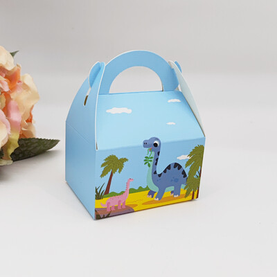 Τσάντα Dinosaur Paper Candy Box, Μπομπονιέρες Jungle Party, Cracker Cookie Box Bag for Packaging Treat Kids Birthday Box, 10τμχ