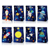 12 τμχ Outer Space Party Favors Space Goody Τσάντες με αυτοκόλλητα Χαρτί Τσάντες δώρου Galaxy Τσάντες Planet Treat για αγόρια Διακόσμηση γενεθλίων