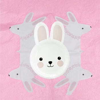 1 σετ 20 τεμ. Κιτ χαρτοπετσέτας μιας χρήσης Cartoon Rabbit Papkin Lovely Paper Kit πετσετών για Παιδικό πάρτι γενεθλίων Use Rabbit Napkin Sty