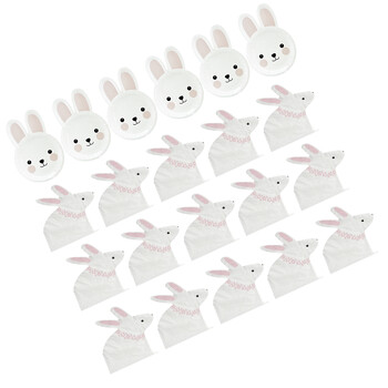 1 σετ 20 τεμ. Κιτ χαρτοπετσέτας μιας χρήσης Cartoon Rabbit Papkin Lovely Paper Kit πετσετών για Παιδικό πάρτι γενεθλίων Use Rabbit Napkin Sty