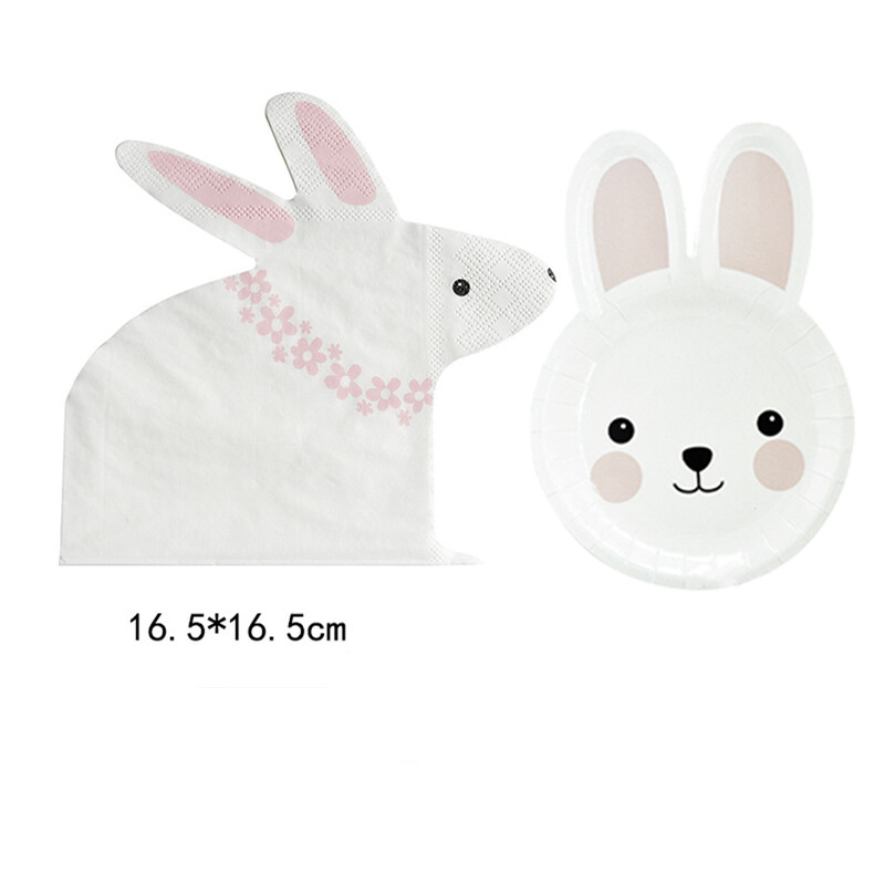 1 set de 20 de bucăți set de șervețele de unică folosință șervețel de iepure din desene animate kit de șervețele de hârtie minunat pentru petrecerea de aniversare pentru copii.