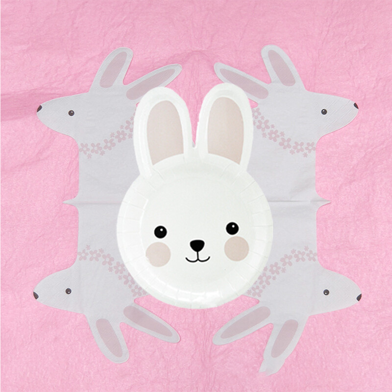 1 set de 20 de bucăți set de șervețele de unică folosință șervețel de iepure din desene animate kit de șervețele de hârtie minunat pentru petrecerea de aniversare pentru copii.