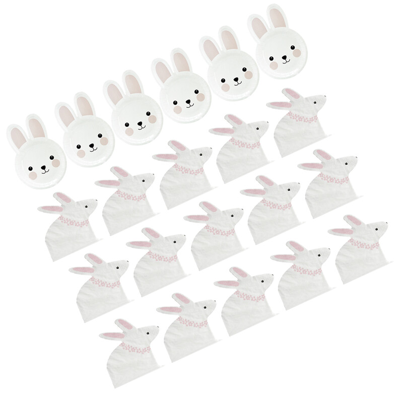 1 set de 20 de bucăți set de șervețele de unică folosință șervețel de iepure din desene animate kit de șervețele de hârtie minunat pentru petrecerea de aniversare pentru copii.