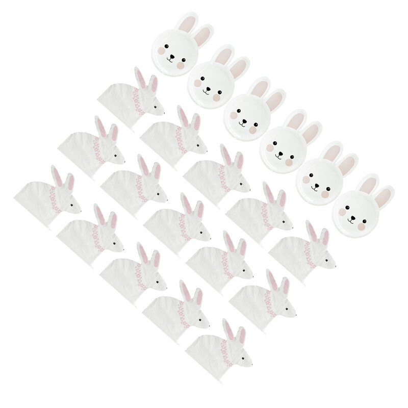 1 set de 20 de bucăți set de șervețele de unică folosință șervețel de iepure din desene animate kit de șervețele de hârtie minunat pentru petrecerea de aniversare pentru copii.