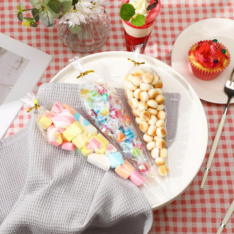 Saci transparente cu bomboane Favoruri pentru petrecerea de naștere pentru nuntă Rechizite pentru duș pentru bebeluși Cadouri pentru prăjituri acadele Geanta de ambalare din celofan