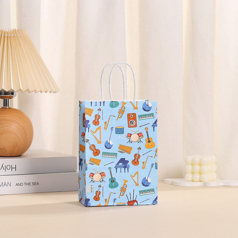 6 bucăți desene animate hârtie kraft pentru cadouri, pungi de ambalare pentru tort, baloane, sac de bomboane pentru baby shower, decorare pentru petrecerea de naștere pentru copii