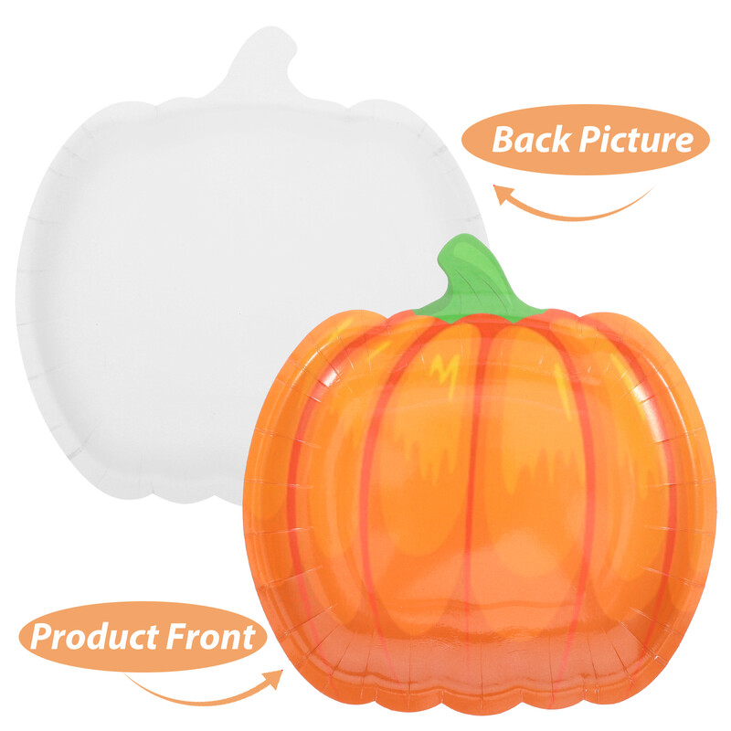 20 de bucăți farfurii din hârtie de dovleac în formă de palet farfurii de Halloween decor de toamnă consumabile pentru petreceri festival tort cu fructe desert