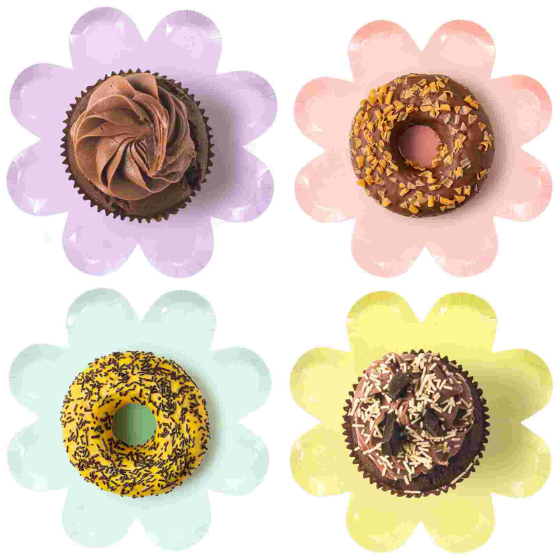 40 buc. farfurie cu flori pentru desert farfurii din hârtie pentru prăjituri tăvi pentru mâncare cina veselă prăjituri decorare pentru petrecere servire vacanță