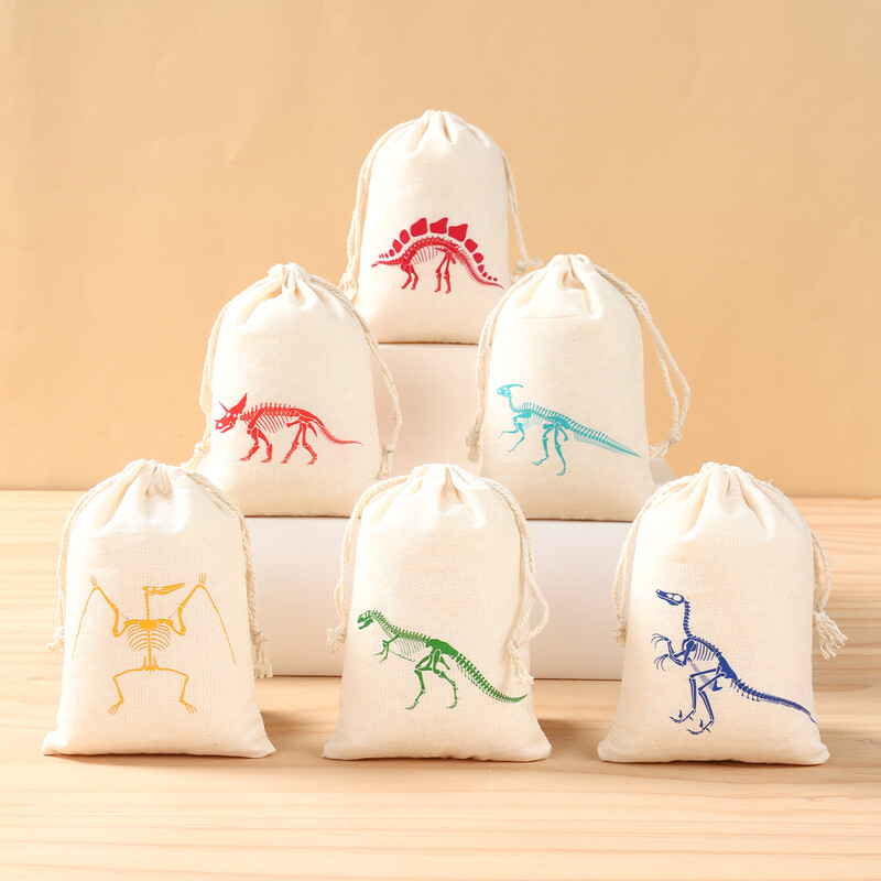 Saci de bomboane de dinozaur Rechizite pentru petrecere de aniversare Dino Saci de cadou Bijuterii Saci de Hessian Saci de ambalare Saci de ambalare Decoruri de petrecere de aniversare pentru baieti