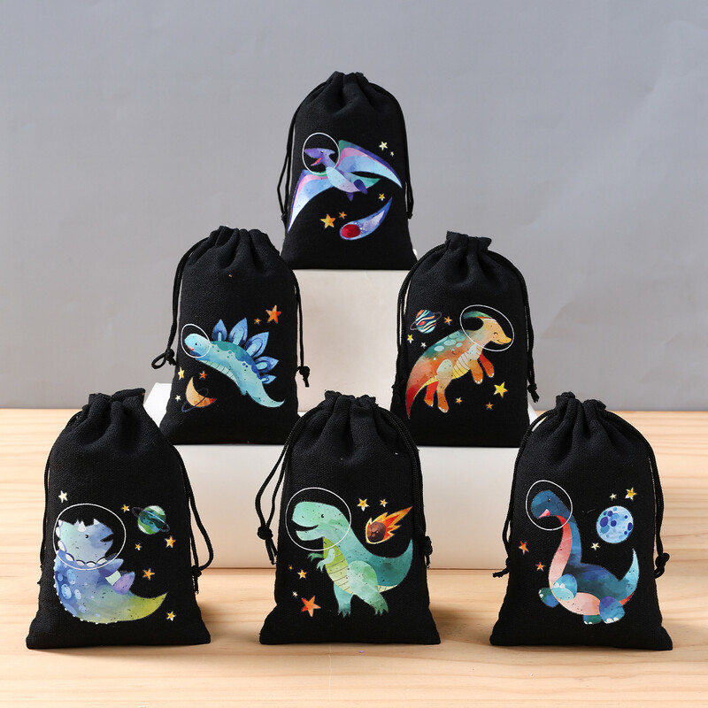 Saci de bomboane de dinozaur Rechizite pentru petrecere de aniversare Dino Saci de cadou Bijuterii Saci de Hessian Saci de ambalare Saci de ambalare Decoruri de petrecere de aniversare pentru baieti