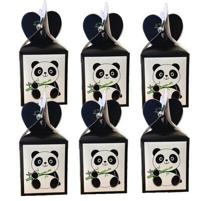 6/24 τμχ Λευκό panda Θέμα για πάρτι Χαρτί ζαχαρωτό ποπ κορν Κουτί δώρου γενεθλίων Παιδικά κουτιά δώρου Διακοσμήσεις πάρτι Προμήθειες Μπομπονιέρα για μπομπονιέρες