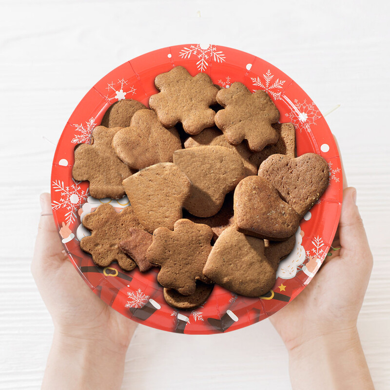 16 bucăți farfurii de masă din hârtie pentru petrecere Desert de Crăciun Cupă de vacanță Tort Fulg de nea Servire Decoratiuni de masă roșii Om de zăpadă Fulgi de nea