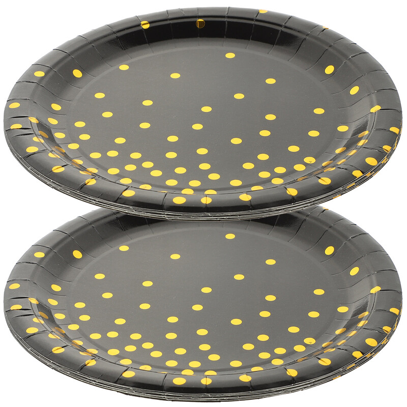 16 buc. tava de hartie tigaie pentru prajituri consumabile pentru petreceri farfurii negre farfurii desert de unică folosință