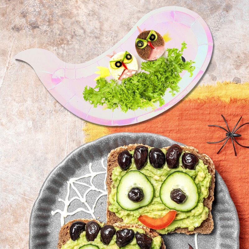 8 bucăți farfurie fantomă din hârtie cina decorațiuni pentru baie masa de sufragerie în formă de consumabile pentru petreceri farfurii veselă pentru festivaluri alimentare