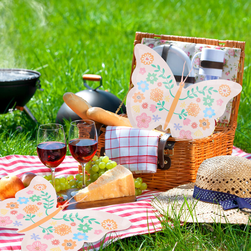 16 bucăți farfurie de unică folosință farfurii de sărbătoare pentru petrecere de familie veselă de masă pentru favoare cană de hârtie absorbantă pentru picnic în aer liber fluturi