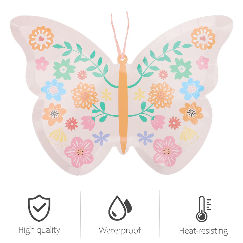 16 bucăți farfurie de unică folosință farfurii de sărbătoare pentru petrecere de familie veselă de masă pentru favoare cană de hârtie absorbantă pentru picnic în aer liber fluturi