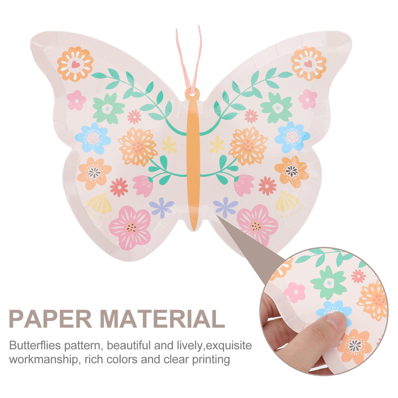 16 bucăți farfurie de unică folosință farfurii de sărbătoare pentru petrecere de familie veselă de masă pentru favoare cană de hârtie absorbantă pentru picnic în aer liber fluturi