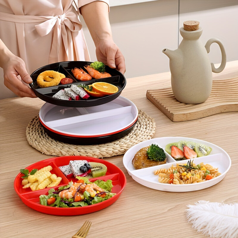 2 bucăți/set farfurii împărțite, farfurii rotunde pătrate din PP, farfurii de servire, pentru petrecere de picnic la restaurant, rechizite pentru petreceri, veselă