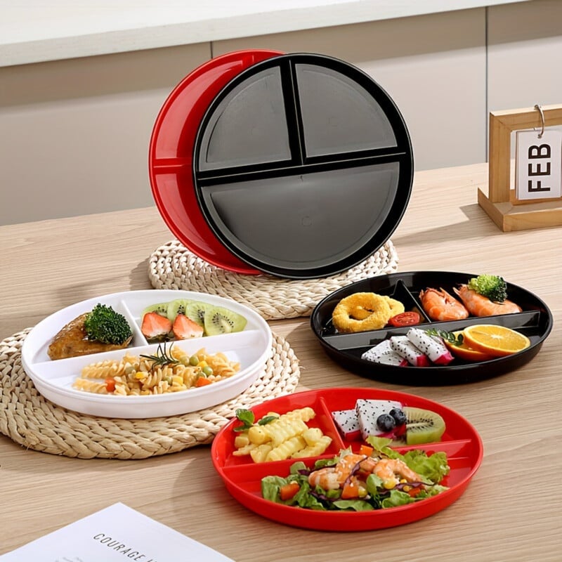 2 bucăți/set farfurii împărțite, farfurii rotunde pătrate din PP, farfurii de servire, pentru petrecere de picnic la restaurant, rechizite pentru petreceri, veselă