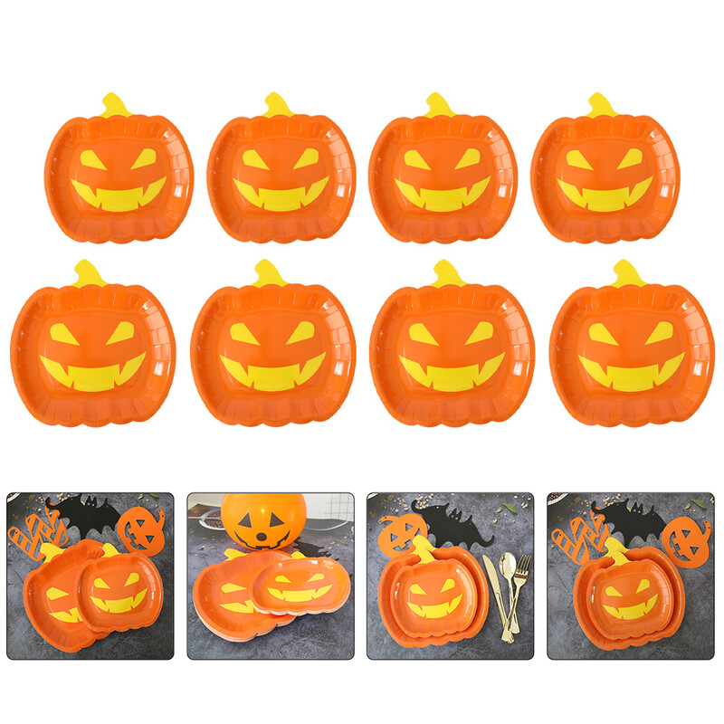 20 bucăți farfurie de Halloween, convenabil, cină cu fructe, decor de toamnă, adunare de toamnă, tort, mâncare de uz casnic, hârtie, om