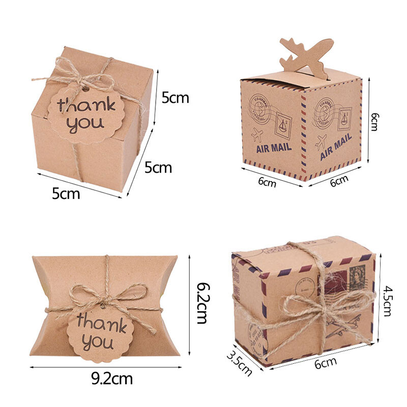 10 buc valiză de călătorie cutie de bomboane din hârtie kraft cutie de ambalaj cadou pentru ciocolată cu tematică de călătorie, nuntă, ziua de naștere, decorațiuni pentru baby shower