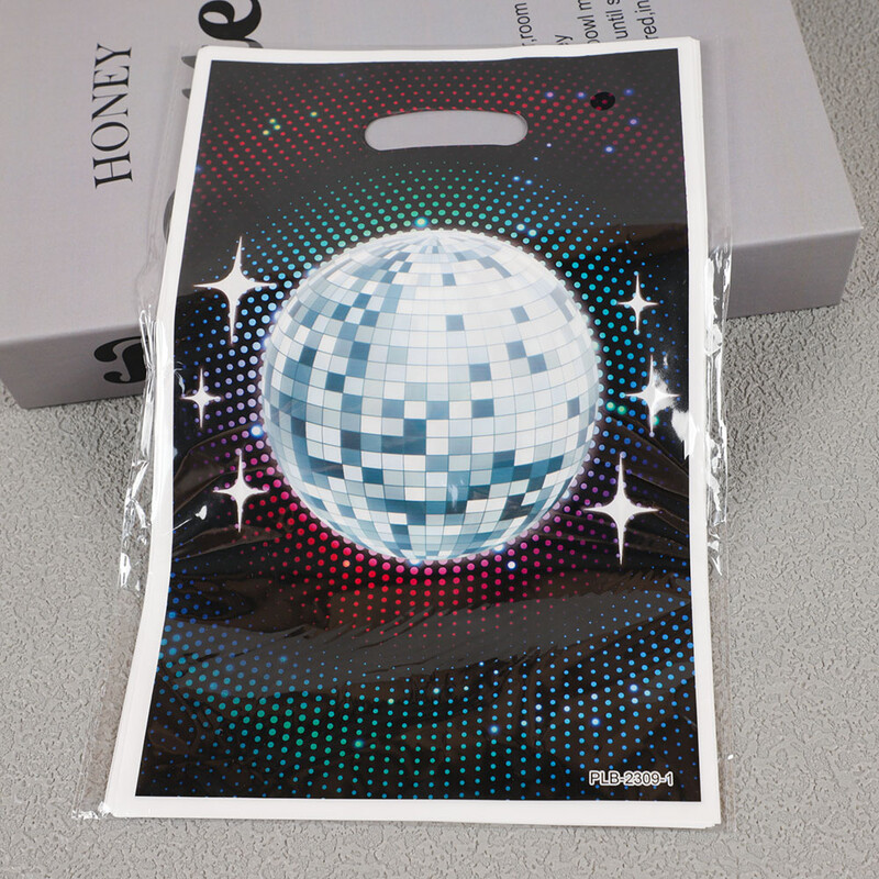 20 buc. Saci de ambalare pentru cadouri cu muzică în oglindă, cu bile de discoteca, pungi de bomboane pentru prăjiturele pentru anii 70, pentru decorarea pungilor pentru petrecerea de aniversare.
