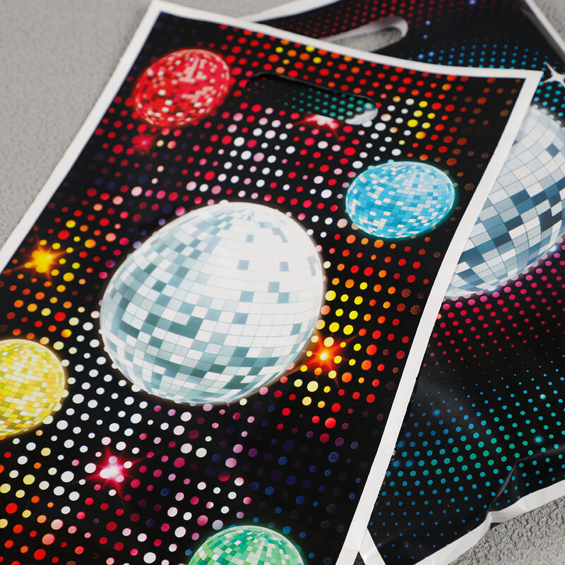 20 buc. Saci de ambalare pentru cadouri cu muzică în oglindă, cu bile de discoteca, pungi de bomboane pentru prăjiturele pentru anii 70, pentru decorarea pungilor pentru petrecerea de aniversare.