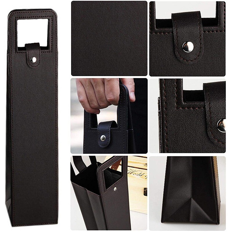 Saci de ambalare pentru vin roșu Ambalaj universal Cadou Cutii din piele Mai multe sticle o singură sticlă Ambalare pentru pahar de vin Genți din piele