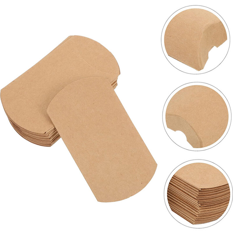 50 de bucăți cutie de pernă din hârtie kraft, cutii cadou cu bomboane, cutii de ambalare pentru cadouri de Crăciun, pungi, favoruri de nuntă, decorațiuni pentru petrecerea de aniversare